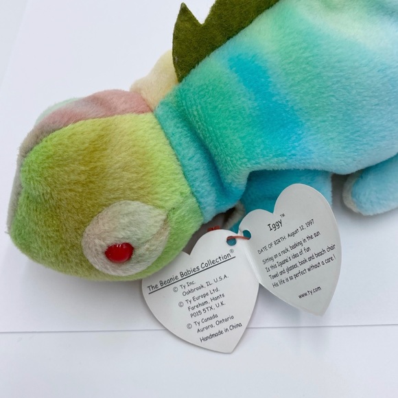 Ty Beanie Baby "Iggy" The Iguana Tie Dye 1997 - Picture 7 of 12